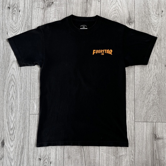 Fourstar Clothing x Thrasher Mag T-Shirt Size Medium Black Skateboarding 90s Y2k - Picture 1 of 6